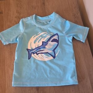 Blue Shark Swim Rashgaurd Shirt Size 2T